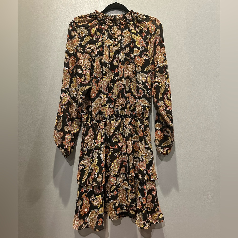 Elegant Paisley Print drop waist Dress